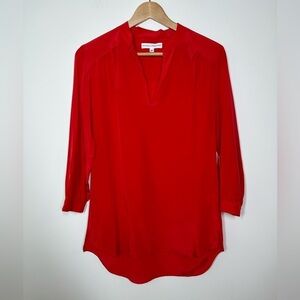AMANDA Uprichard Red 100% Silk Tunic Blouse XS